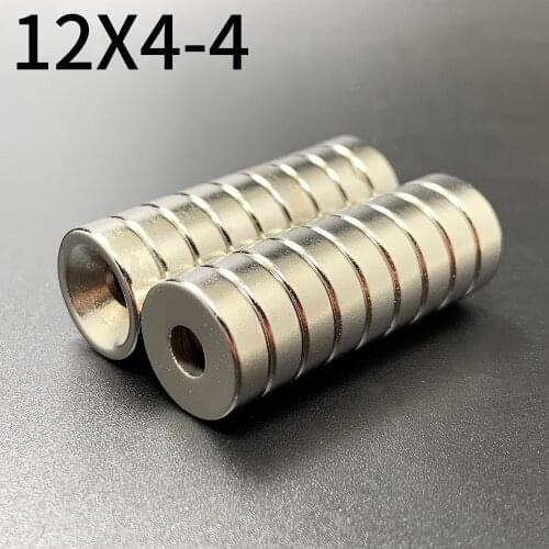 10Pcs 12x4-4 Neodymium Magnet 12 x 4 Hole 4 N35 NdFeB Round Super Powerful Strong Permanent Magnetic imanes 12x4Hole4