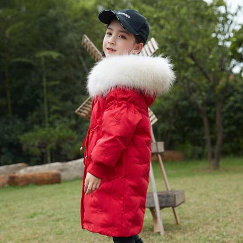 2021 New Fashion Girl Snowsuit -30℃ Children Winter Down Jacket Kids Thicken Coat for Boy Windproof Girls Clothes 4-12Y