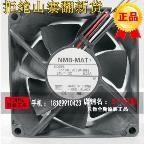 NEW NMB-MAT Minebea 3110KL-05W-B89 8025 24V 8CM high air volume Frequency converter cooling fan