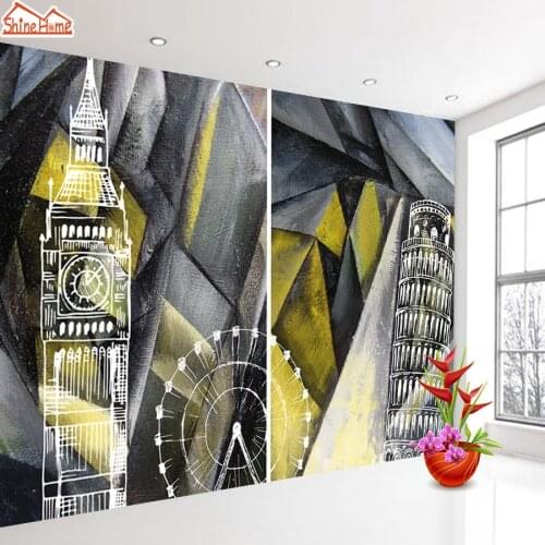 Custom Wallpaper 3d European Landmark London Paris Building Murals for Living Room Cafe Background Wall Decor Papel De Parede