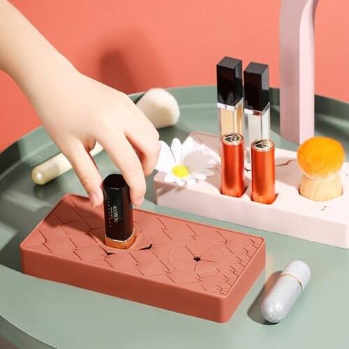 Makeup Cosmetic Lipstick Storage Box Display Rack Holder Organizer Silicone Portable Lightweight Durable Creative 22 Grids