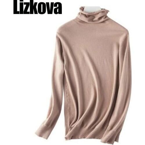 Fall Sweater Wool Solid Color Heaps Collar Pullover Sweater Korean Style Women Long Sleeve Thin Soft Sweater