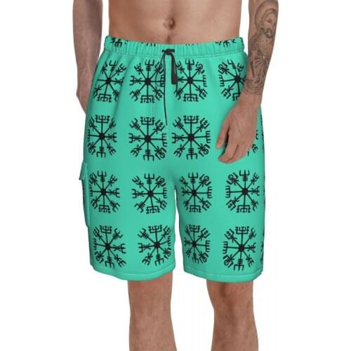 Beach Vegvisir Vikings Compass Zipper Pouch Thor, Vikings, Lothbrok Breathable Quick Dry Cool Male Shorts