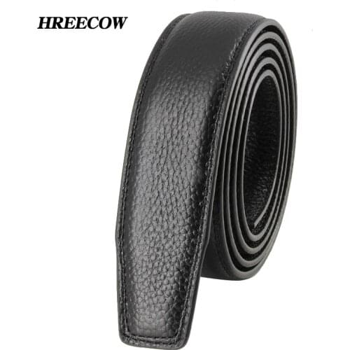 High Quality Automatic Buckle Male Strap Genuine Leather Waistband Ceinture Homme Double-sided leather Belts for Mens,No Buckle