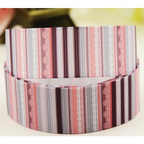 22mm 25mm 38mm 75mm Stripes pattern printed Grosgrain Ribbon party decoration 10 Yards X-04249