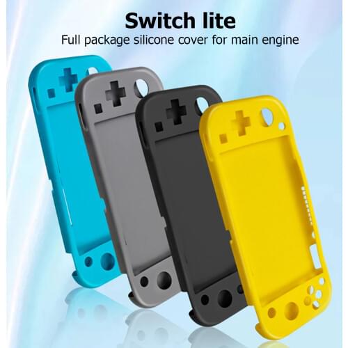 Silicone Case Shockproof Non-slip Protective Soft Full Cover for Nintendo Switch Lite Console Accessories Black Gray Yellow Blue
