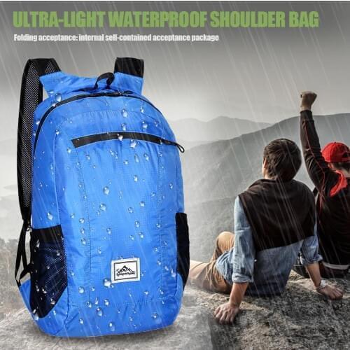 Unisex 20L Foldable Backpack Breathable Ultra Light Waterproof Shoulder Strap Bag For Outdoor Camping Hiking With Storage Bag