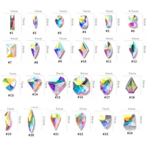 50pcs Diamond-shaped Rhinestones, Special Non Hot fix Rhinestones,Crystal AB Nail Art Rhinestones,Glass Crystal Rhinestone