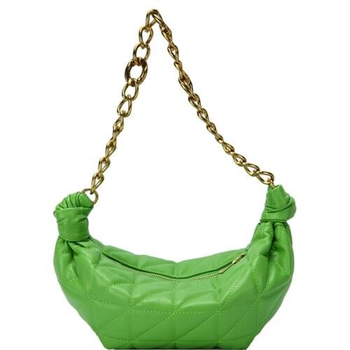 New Retro Lingge Hobo Shoulder Bag Women 2021 Fashion Small Chain Handbag Quality Pu Crossbody Bag Lady Wild Handbags and Purses