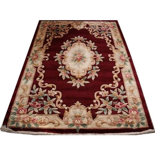 Vintage Hand Made Savonnerie Pattern Wool Rug Carpet Classic Knitting Folk Carpet Geometric Home Decorchinese aubusson rug