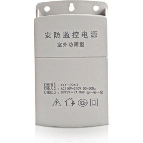 DC 12V 2A Waterproof Power Supply Adapter For Outdoor Security Camera input AC180V-AC260V viedo Surveillance camera Sysyem DIY