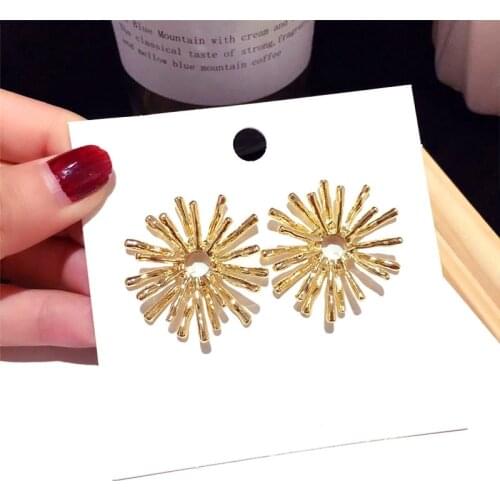 Fashion Statement Earrings 2020 Big Exaggerated Geometric Earrings Gold Silver Drop Earrings For Women Party Personality Jewelry
