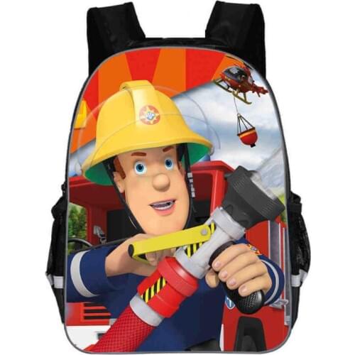 11/13/16 inch Kids School Bags Boys Cartoon Hero Fireman Sam Schoolbag Children Baby Kindergarten Bookbag Kid Mochila Infantil