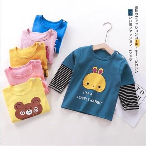 2021 New Kids Cotton T-Shirts Children Tops Clothes Baby Boys Girls Long Sleeve Shirt Child Clothing Tee