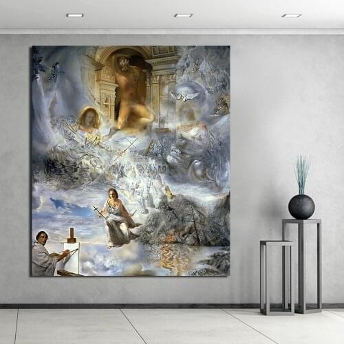 JQHYART Salvador Dali Abstract Figure Wall Pictures For Living Room Canvas Art Home Decor Modern No Frame Oil Painting