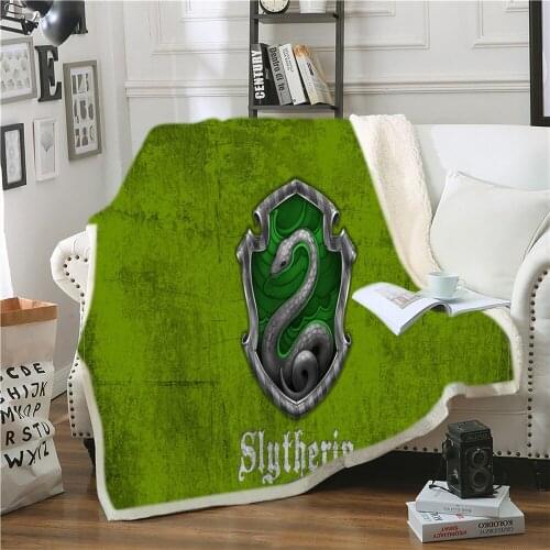 Childrens crown Sherpa blanket school badge print sofa soft plush bed cover thin quilt fashion air conditioning blanket bedding