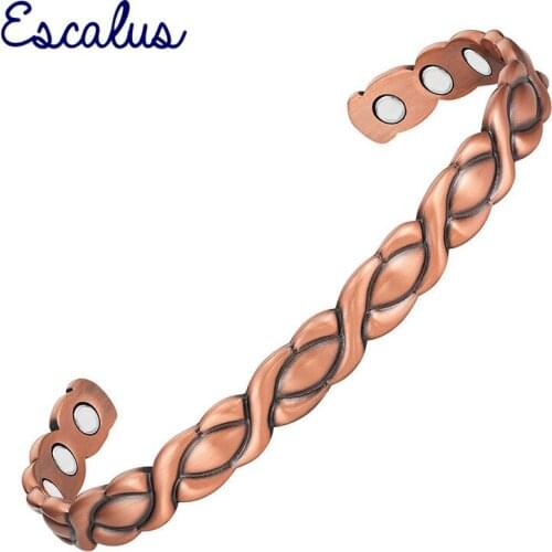 Escalus 2019 Classy Hug And Kisses Magnetic Pure Copper Bangle Gift For Ladies Health Fashion Jewelry Relief Arthritis And Pain