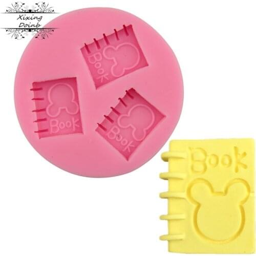 Xixing Book shape fudge Chocolate Mold silica gel mold fudge cake decoration tool oven mold