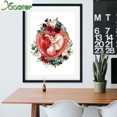Diy Diamond Painting Kits Pregnancy Watercolor Floral 5D Full mosaic diamond embroidery Doctor Office Decor Midwife Gift YY2625