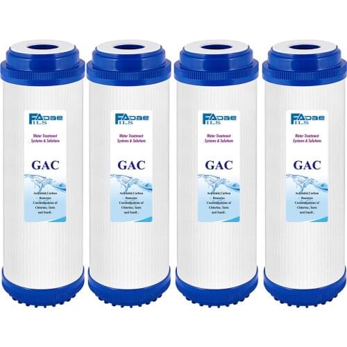 4 PACK of Water Purifier Pre-Filter 10"x2-7/8" Granular Activated Coconut Carbon Filter Cartridge(GAC)