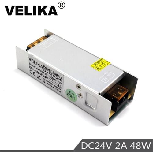 Mini Size Power Supply DC24V 2A 48W Power Source Driver Transformer 100-240V AC TO DC 24V SMPS for Led Light CCTV 3D Printer DIY