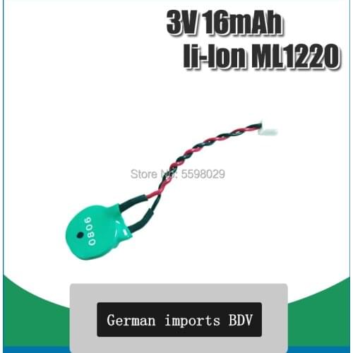 ML1220 ML 1220 Rechargeable 3V CMOS RTC Battery w/ Cable BIOS Backup