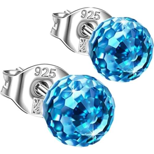Trendy Earrings Disco Ball Crystal Earrings Exquisite Simple Colorful Crystal Ball Multicolor Crystal Ball Earrings for Women
