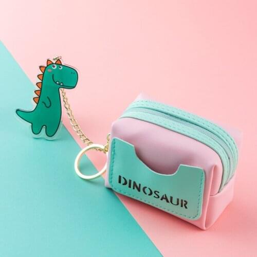 Fashion Small Dinosaur Mini Coin Purse Wallet Earphone Storage Bag Cute Cartoon Key Case Pendant Cute Purse
