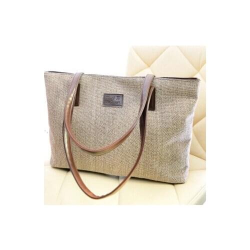 New winter College Wind canvas shoulder bag large hand bag simple fresh female student bag