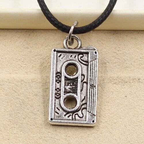 New Durable Black Faux Leather Magnetic Tape Cord Choker Charm DIY Necklace Pendant Retro Boho Tibetan Silver Color