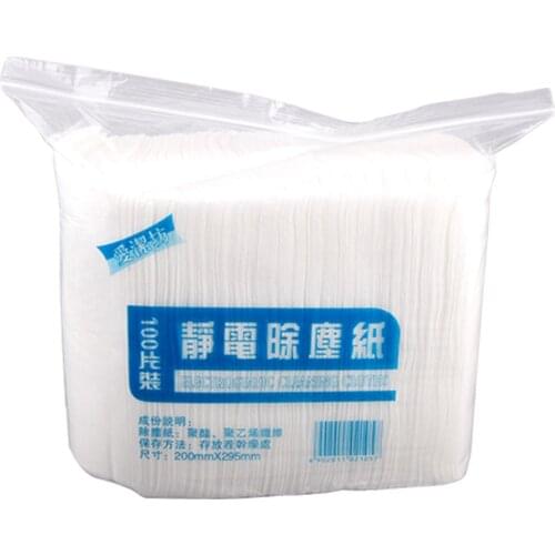 100pcs Disposable Electrostatic Dust Removal Mop Paper Home Kitchen Bathroom Cleaning Cloth DO