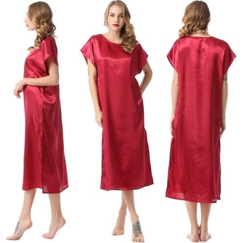 Женские атласные ночные сорочки SSANSISITER China At AliExpress