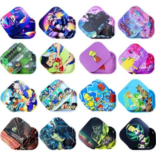 Tobacco Accessories18*14cm Cigarette Tray with Lid Tinplate Tobacco Operation Panel Tinplate Cigarette Tray Smoking Accessories