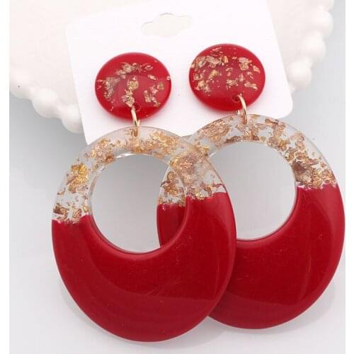 ES1185 Vintage Earrings Acrylic Geometric Shell Earrings For Women Girls BOHO Resin Drop Earrings Brincos Fashion Jewelry Gifts