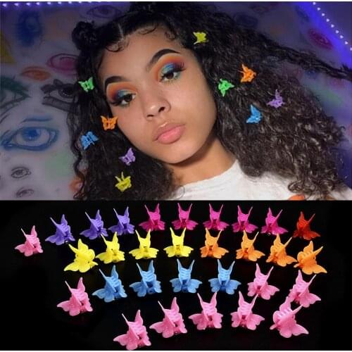 20/50/100 Pcs Butterfly Hair Clips Claw Barrettes Mixed Color Mini Jaw Clip Hairpin Hair Accessories for Women Girls