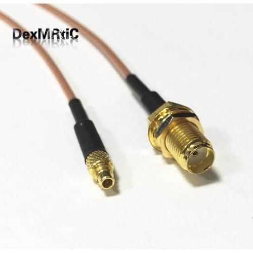 1PC New SMA Female Jack nut Connector Switch MMCX Male Plug Connector RG178 Wholesale 15CM 6" Adapter