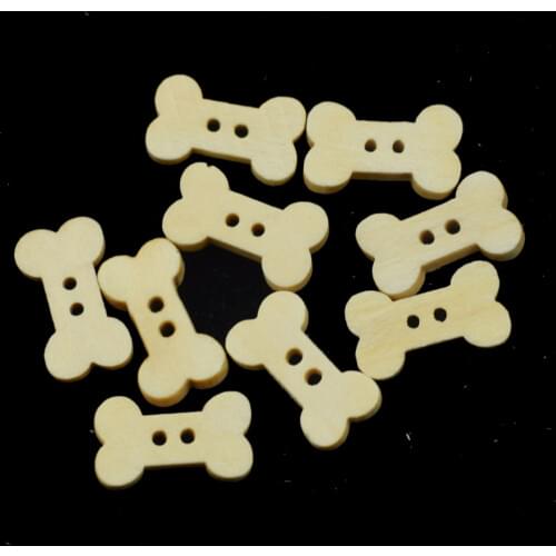 100PCS Wood Sewing Buttons Scrapbooking 2 Holes Bone Natural Color Craft DIY for Crafts Scrapbooking Accessories