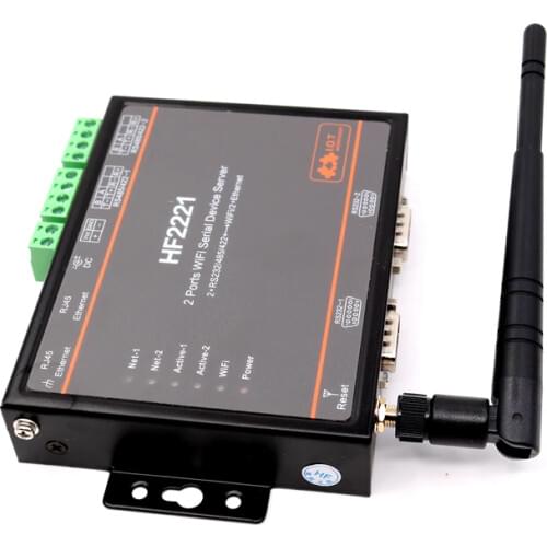 2 Ports WIFI Serial Device Server RS232 RS485 RS422 go to WIFI TCP/IP Ethernet