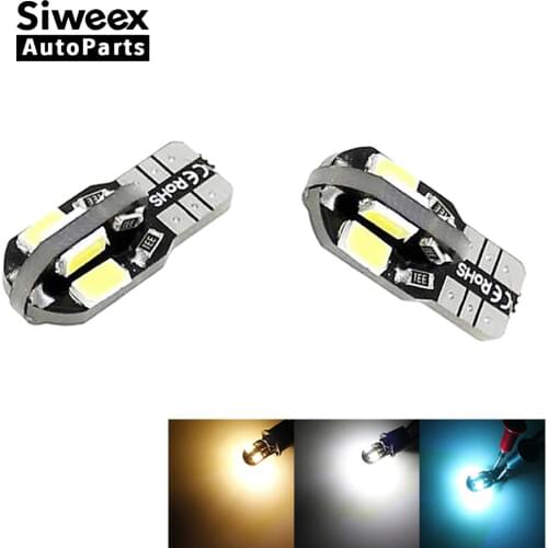 2 X Canbus Error Free T10 Warm White Iceblue 8 5730 SMD LED Car Side Wedge Light W5W Bulb 12V Instrument Panel Lamp