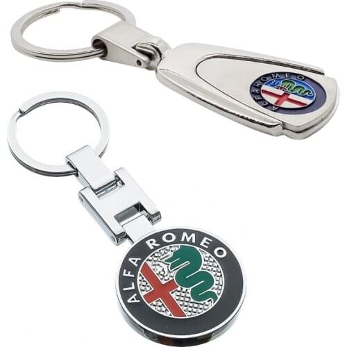 Alloy Car Keyring Pendant Car Keychain Key Holder Styling for Alfa Romeo Emblem Giulietta Giulia MITO Brera 159 147 156 155 GT