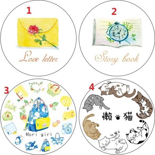 7mm Story Book Love Letter Mori Girl Cat 7M Washi Paper Tape Paper Masking Tape Memo Pad