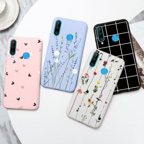 For P30 Lite Case Silicone Soft Back Cover Phone Case For Huawei P 30 Lite New Edition P30lite 6.15'' Florals Heart Coque Bumper