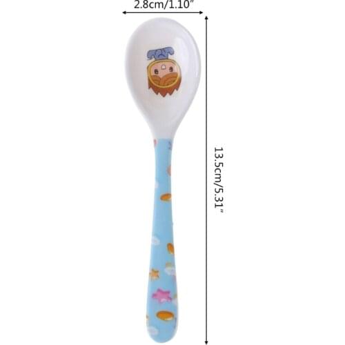 Baby Spoon Straight Head Feeding Training Cutlery Dishes Tableware Infant Children Kids Safe Feeder Learning Supplies