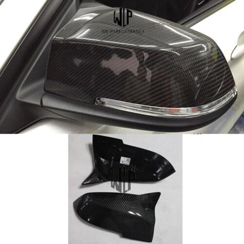 For BMW FX F20 F22 F30 F34 F32 F33 F36 Replacement Carbon Fiber RearView Mirror Cover Horn Style Car Styling 2012-UP