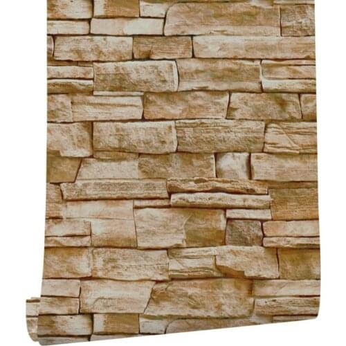 House Decoration 3D PVC Wallpaper Brick Stone Wall Sticker DIY Rustic Effect Self Adhesive Home Decor Sticker Paper Living Room