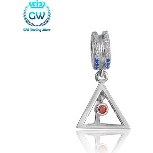 Ancient Greek Style 925 Sterling Silver Pyramid Charms For Diy Jewelry Making Brand Gw Jewellery S395-30