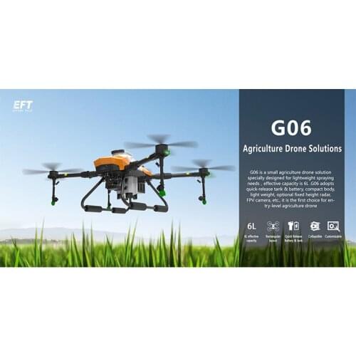 EFT G06 Small plant protection drone With 6L water tank Frame optional power system suitable for small area operation
