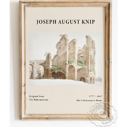 Joseph August Knip Exhibition Museum Prints Poster, The Colosseum In Rome Scenery Canvas Painting, Vintage Landscape Home Decor
