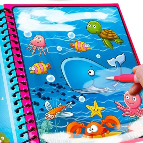 Montessori Toys Reusable Coloring Book Magic Water Drawing Book Painting Sensory Early Educational Toys for Kids Birthday Gift