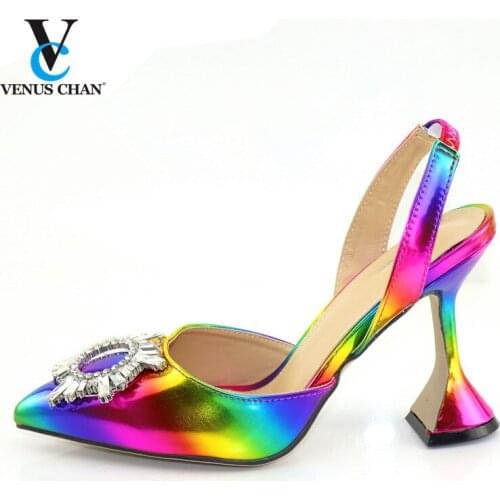 MultiColor 2020 INS Hot Selling African Women Shoes High Quality Italian Lady Shoes for PartY